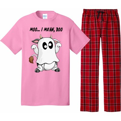 Ghost Cow Moo I Mean Bo Funny Halloween Pajama Set