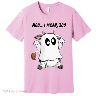 Ghost Cow Moo I Mean Bo Funny Halloween Premium T-Shirt