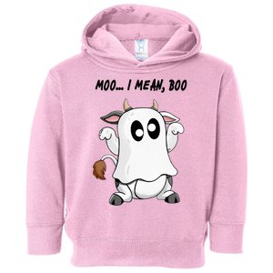 Ghost Cow Moo I Mean Bo Funny Halloween Toddler Hoodie