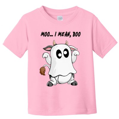 Ghost Cow Moo I Mean Bo Funny Halloween Toddler T-Shirt