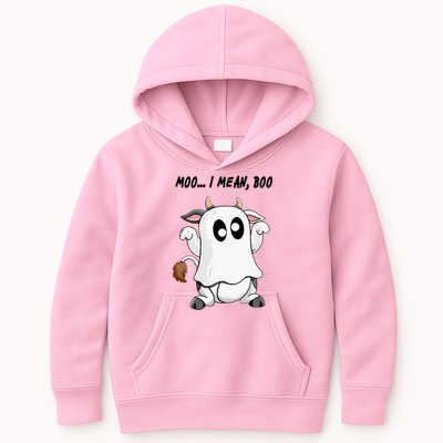 Ghost Cow Moo I Mean Bo Funny Halloween Kids Hoodie