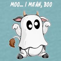 Ghost Cow Moo I Mean Bo Funny Halloween Sueded Cloud Jersey T-Shirt