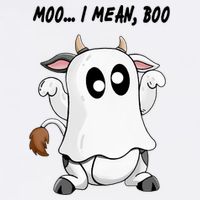 Ghost Cow Moo I Mean Bo Funny Halloween Garment-Dyed Sweatshirt