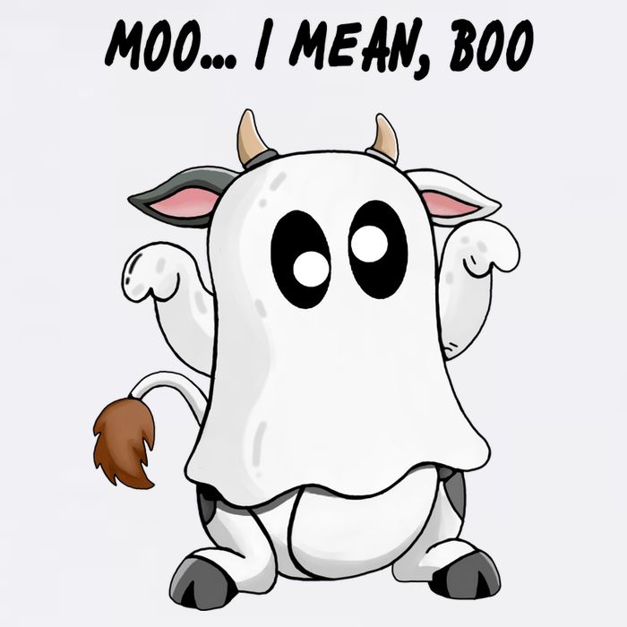 Ghost Cow Moo I Mean Bo Funny Halloween Garment-Dyed Sweatshirt