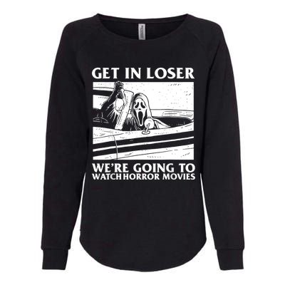 Ghost Face Let's Watch Scary Halloween Horror Movie Womens California Wash Sweatshirt