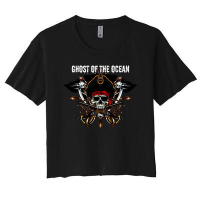 Ghost of the Ocean Pirate Women's Crop Top Tee