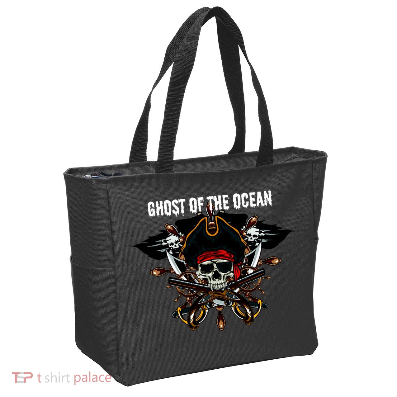 Ghost of the Ocean Pirate Zip Tote Bag