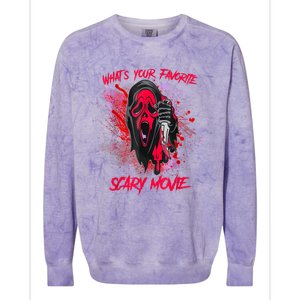 Ghostface Halloween What's Your Favorite Scary Movie Colorblast Crewneck Sweatshirt