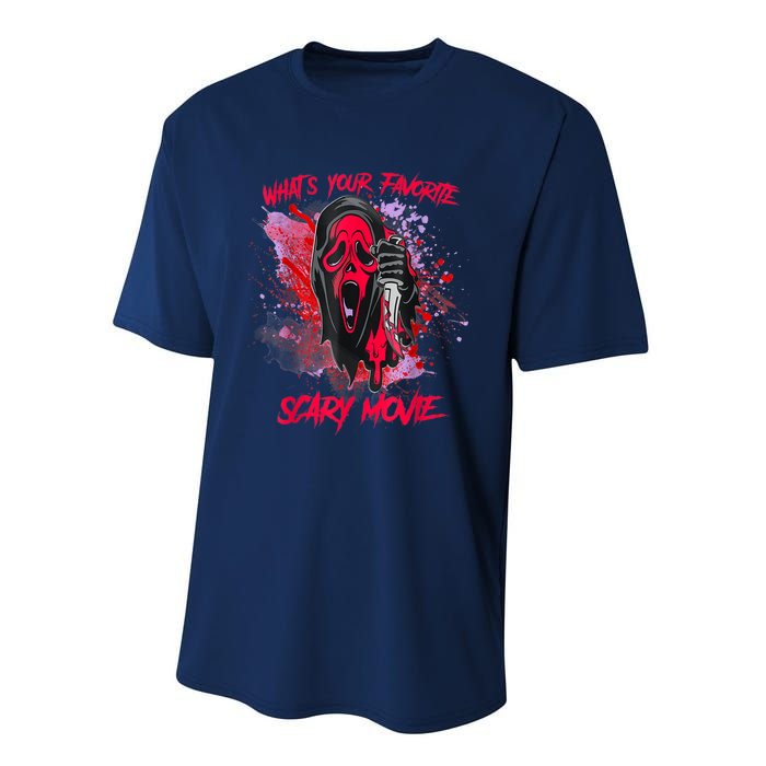 Ghostface Halloween What's Your Favorite Scary Movie Performance Sprint T-Shirt