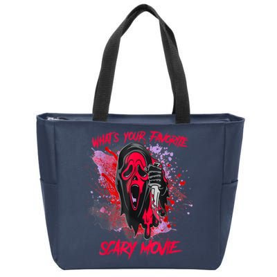 Ghostface Halloween What's Your Favorite Scary Movie Zip Tote Bag