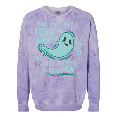 Ghosts Believe In You Funny Halloween Colorblast Crewneck Sweatshirt