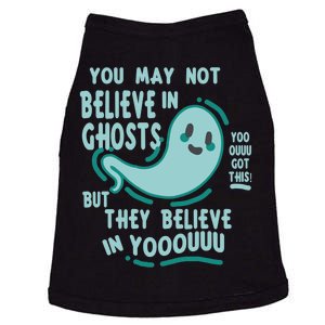 Ghosts Believe In You Funny Halloween Doggie Tank