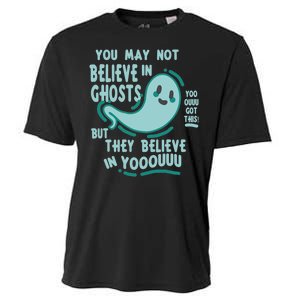 Ghosts Believe In You Funny Halloween Cooling Performance Crew T-Shirt