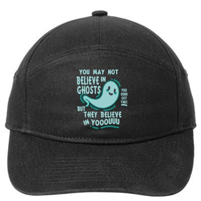 Ghosts Believe In You Funny Halloween 7-Panel Snapback Hat