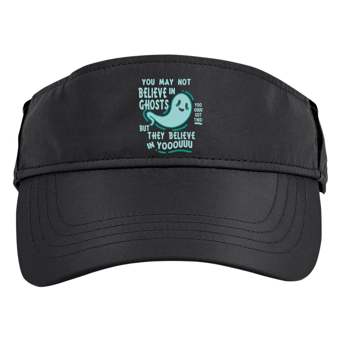 Ghosts Believe In You Funny Halloween Adult Drive Performance Visor
