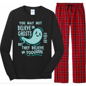 Ghosts Believe In You Funny Halloween Long Sleeve Pajama Set