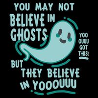 Ghosts Believe In You Funny Halloween Women's Flannel Pajama Set