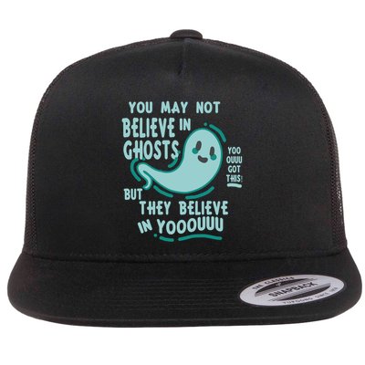 Ghosts Believe In You Funny Halloween Flatbill Hat