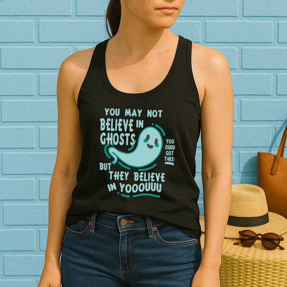 Ghosts Believe In You Funny Halloween Womens Tank Top