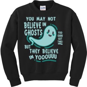 Ghosts Believe In You Funny Halloween Kids Sweatshirt