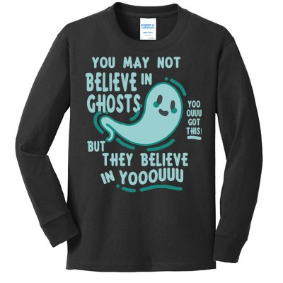 Ghosts Believe In You Funny Halloween Kids Long Sleeve Shirt