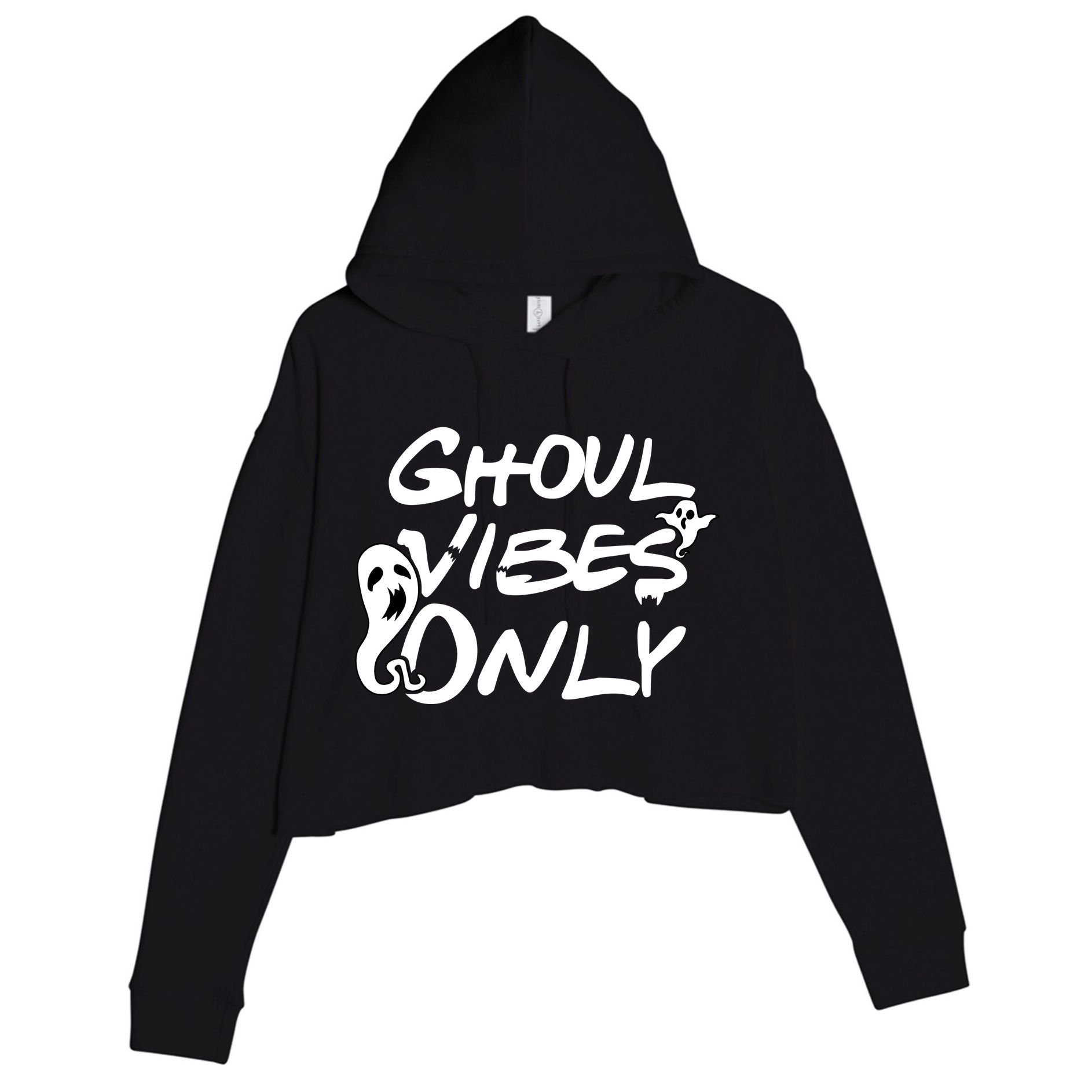Ghoul Vibes Only Crop Fleece Hoodie