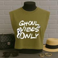 Ghoul Vibes Only Garment-Dyed Women's Muscle Tee