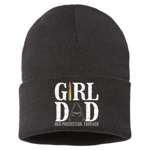 GirlDad Her Protector Forever Funny Father Sustainable Knit Beanie