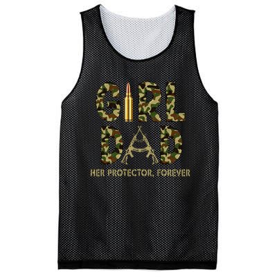 GirlDad Her protector Forever Proud Fathers Day Mesh Reversible Basketball Jersey Tank