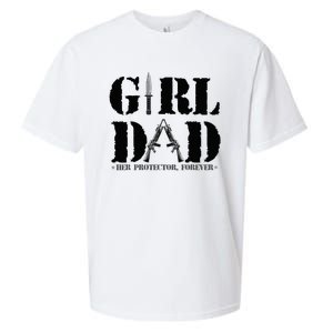 GirlDad Her Protector Forever Funny Father of daughter Sueded Cloud Jersey T-Shirt