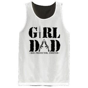 GirlDad Her Protector Forever Funny Father of daughter Mesh Reversible Basketball Jersey Tank