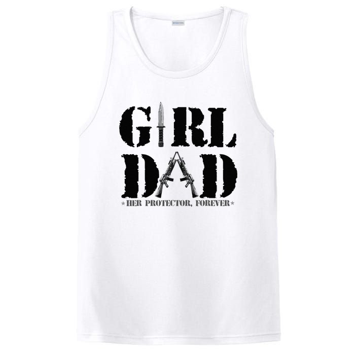 GirlDad Her Protector Forever Funny Father of daughter PosiCharge Competitor Tank