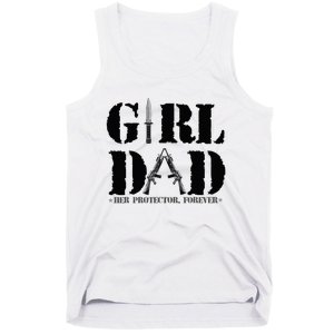 GirlDad Her Protector Forever Funny Father of daughter Tank Top