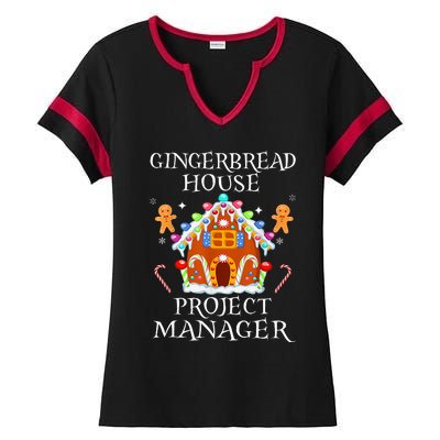 Gingerbread House Project manager Decorating Baking Xmas  Ladies Halftime Notch Neck Tee