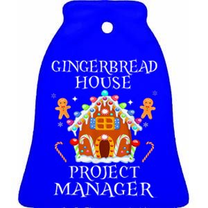 Gingerbread House Project manager Decorating Baking Xmas  Ceramic Bell Ornament