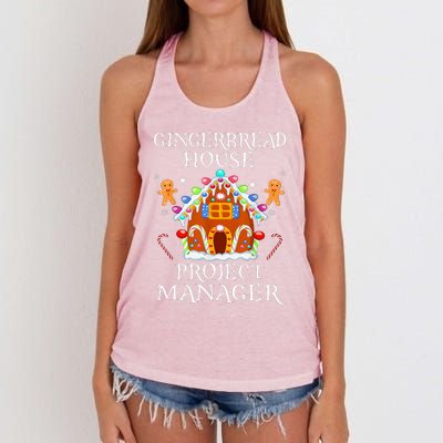 Gingerbread House Project manager Decorating Baking Xmas  Women's Knotted Racerback Tank