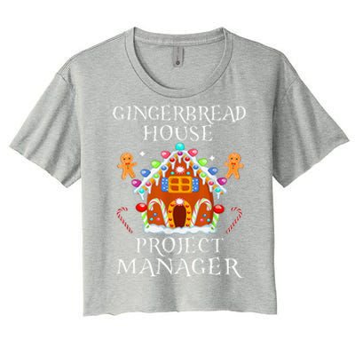 Gingerbread House Project manager Decorating Baking Xmas  Women's Crop Top Tee