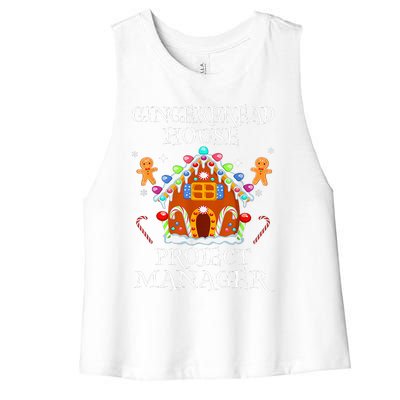 Gingerbread House Project manager Decorating Baking Xmas  Women's Racerback Cropped Tank