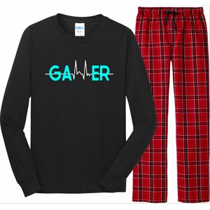 Gamer Heartbeat Play Video Games Cute Gift Long Sleeve Pajama Set