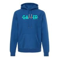 Gamer Heartbeat Play Video Games Cute Gift Premium Hoodie