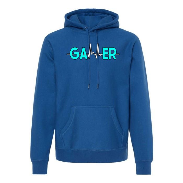 Gamer Heartbeat Play Video Games Cute Gift Premium Hoodie