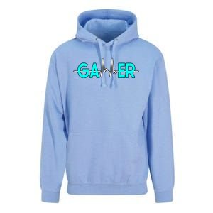 Gamer Heartbeat Play Video Games Cute Gift Unisex Surf Hoodie