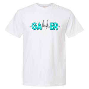 Gamer Heartbeat Play Video Games Cute Gift Garment-Dyed Heavyweight T-Shirt