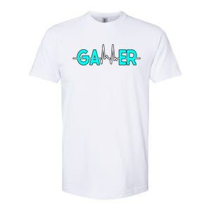 Gamer Heartbeat Play Video Games Cute Gift Softstyle CVC T-Shirt