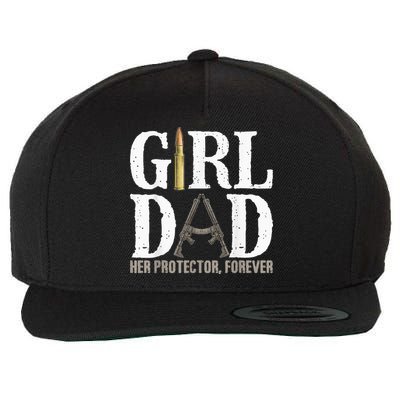 GirlDad Her Protector Forever Funny quote Wool Snapback Cap