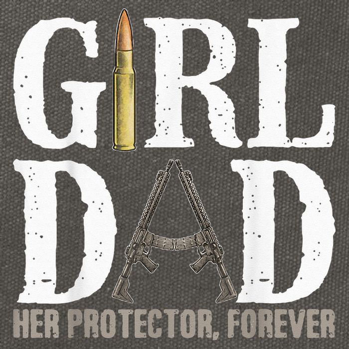 GirlDad Her Protector Forever Funny quote Cotton Canvas Backpack