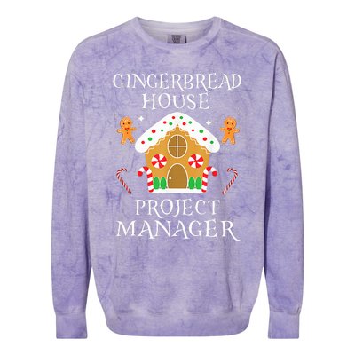 Gingerbread House Project manager Decorating Baking Xmas  Colorblast Crewneck Sweatshirt