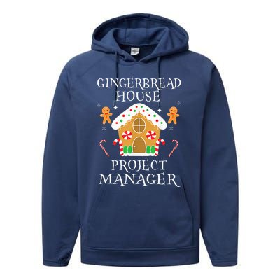 Gingerbread House Project manager Decorating Baking Xmas  Performance Fleece Hoodie