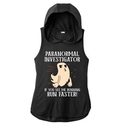 Ghost Hunter Paranormal Investigator Ladies PosiCharge Tri-Blend Wicking Draft Hoodie Tank