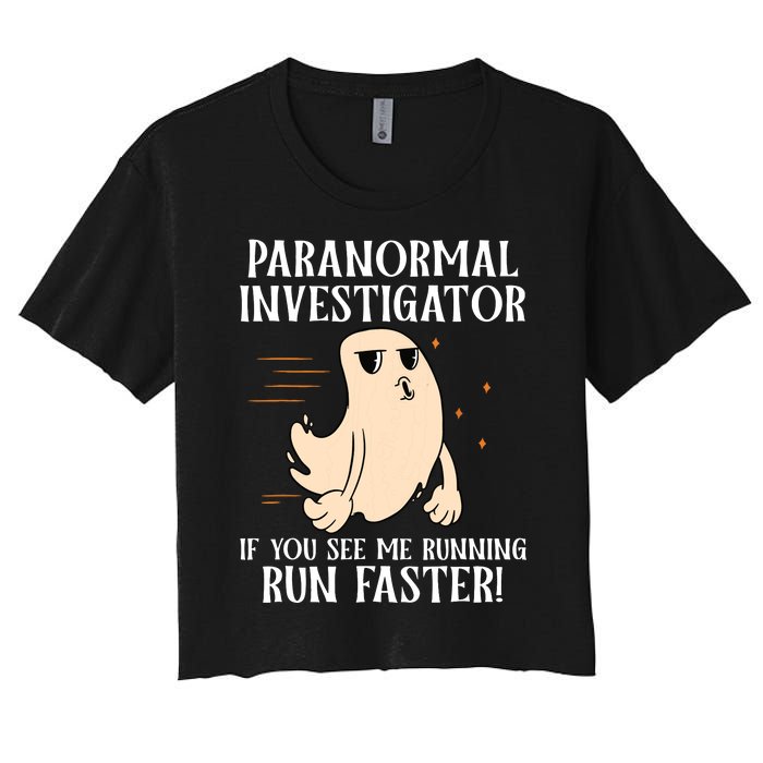 Ghost Hunter Paranormal Investigator Women's Crop Top Tee